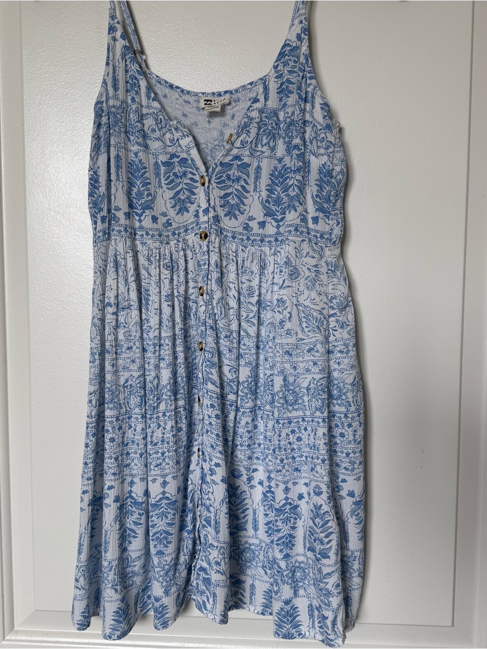 Billabong Blue and White Floral glow up mini dress - Picture 4 of 15
